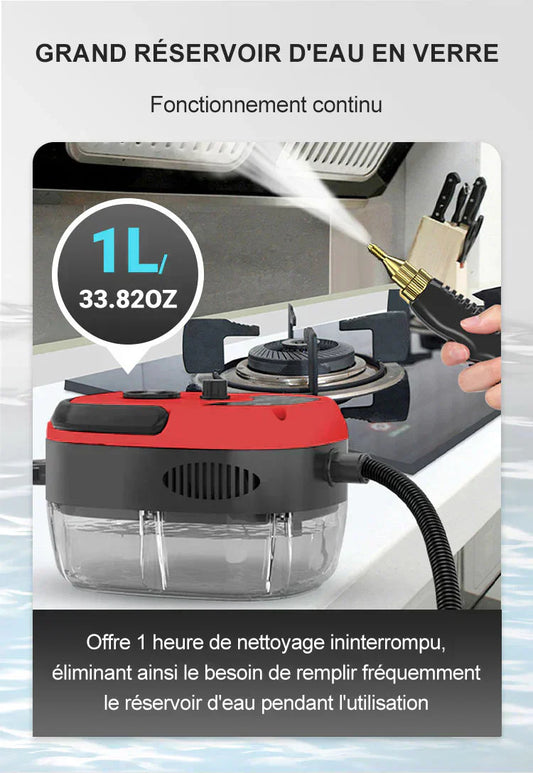 🔥 Nettoyeur à Vapeur à Haute Température Pressurisée Portatif 2500W – Élimine la Graisse & les Saletés, Nettoyage Efficace pour Toute la Maison 🏠