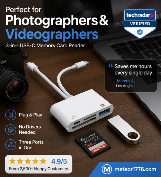 Lecteur de cartes mémoire USB-C 3 en 1
