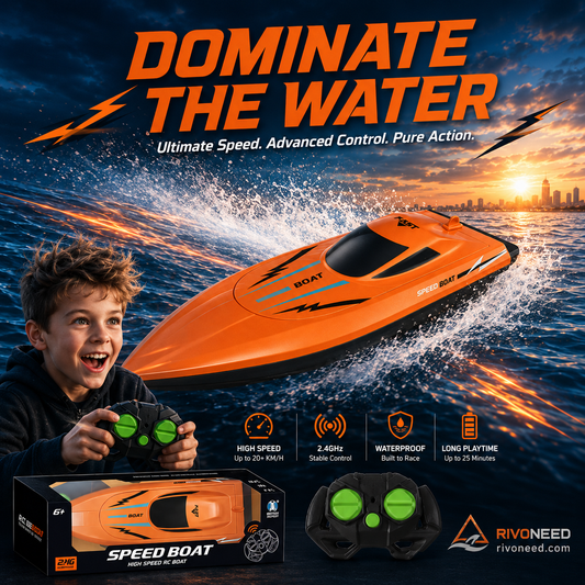 🎮 🚢HALF PRICE! 2.4G High-Speed RC Race Boat with Dual Motors 🌊 ⚡ –50% OFF (Deal of the Day)