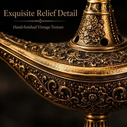 ⏰ PROMO FLASH : 50% DE RÉDUCTION ! Brûle-Encens Vintage Lampe de Génie Aladdin – Design Mystique Rétro, 42 Copeaux de Bois de Santal Inclus & Construction Métal Durable for une Aromathérapie Apaisante et Décorative ✨🪔