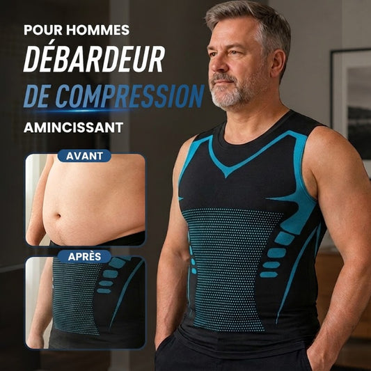 💪 StrasGet® Gilet sculptant ionique – Compression et refroidissement – Gainant, sans manches – Invisible sous les vêtements 🕶️
