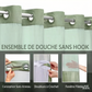 🚿 PROMO LIMITÉE 50% DE RÉDUCTION ! ✨ Rideau de Douche Motif Waffle – Double Imperméabilité, Boutons-Pression, Fenêtre Transparente 🛁