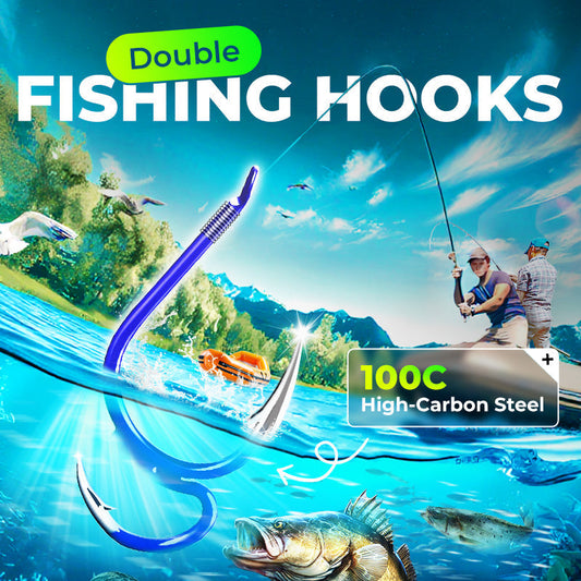 🎣 PROMO -50% ✨ Hameçons Doubles Ultra-Tranchants — Prise Solide, Pêche Efficace 🐟