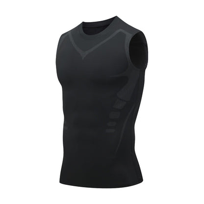 💪 StrasGet® Gilet sculptant ionique – Compression et refroidissement – Gainant, sans manches – Invisible sous les vêtements 🕶️