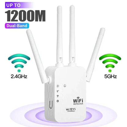 🎁 Dernier jour Promotion 50% 🔥 Extenseur WiFi 2026,1200Mbps Booster de signal à double bande (5GHz/2.4GHz), couvre 10 000 pieds carrés et 50 appareils, répéteur avec port Ethernet pour la maison