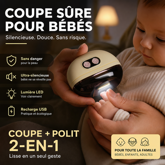 50% de Réduction – Coupe-Ongles et Polisseur Électrique 2-en-1