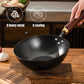 Wok en fonte martelée fait à la main avec couvercl