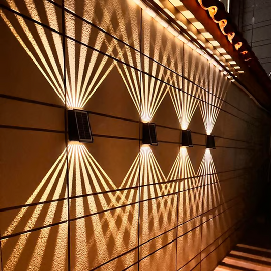 ⏳Offre à durée limitée⌛ Projecteur mural solaire décoratif 4 LED – Étanche – Pour extérieur
