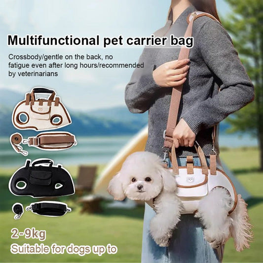 🐶 Meilleure vente 🎒 Sac de transport 2-en-1 pour animaux – Respirant et portable : écharpe + sac à dos | Partout et à tout moment !