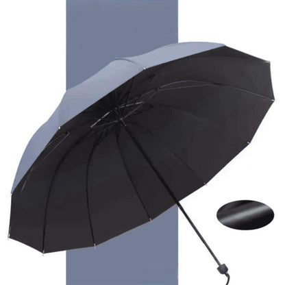 Parapluie robuste et compact à 12 baleines – résiste au vent et se plie facilement