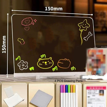 💥　50% OFF、🔥 Tableau Acrylique Lumineux | Veilleuse LED | Effaçable et Réutilisable | Transparent pour Calquer | Support Multifonction Téléphone/Tablette | Tailles 15/20/20x30cm | Parfait pour Enfants 🎨