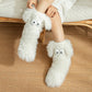 Chaussettes-chaussons en peluche pour femmes, chaussettes d'intérieur d'hiver, doublure polaire épaisse, antidérapantes, couvre-chaussures en peluche pour femmes adultes