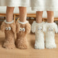 Chaussettes-chaussons en peluche pour femmes, chaussettes d'intérieur d'hiver, doublure polaire épaisse, antidérapantes, couvre-chaussures en peluche pour femmes adultes