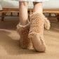Chaussettes-chaussons en peluche pour femmes, chaussettes d'intérieur d'hiver, doublure polaire épaisse, antidérapantes, couvre-chaussures en peluche pour femmes adultes