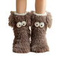 Chaussettes-chaussons en peluche pour femmes, chaussettes d'intérieur d'hiver, doublure polaire épaisse, antidérapantes, couvre-chaussures en peluche pour femmes adultes