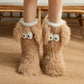 Chaussettes-chaussons en peluche pour femmes, chaussettes d'intérieur d'hiver, doublure polaire épaisse, antidérapantes, couvre-chaussures en peluche pour femmes adultes
