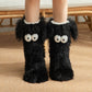 Chaussettes-chaussons en peluche pour femmes, chaussettes d'intérieur d'hiver, doublure polaire épaisse, antidérapantes, couvre-chaussures en peluche pour femmes adultes