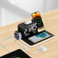 Station de recharge sans fil 5 en 1 avec horloge et veilleuse