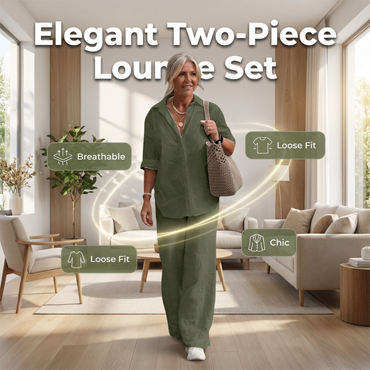 Ensemble deux pièces en coton et lin pour femme