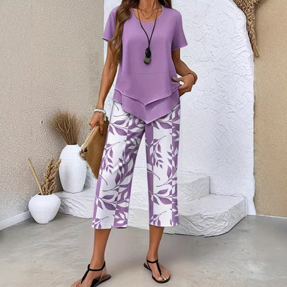 👗50% DE RÉDUCTION ! Ensemble Haut Long & Pantalon Large – Tissu Doux, Look Décontracté ☁️🌿【Offre Limitée】