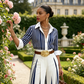 👚 50% DE RÉDUCTION! 🔥 Ensemble 2 Pièces pour Femme – Chemise Rayée & Pantalon Large, Look Décontracté, Tissu Léger & Parfait Pour L'Été 🌸