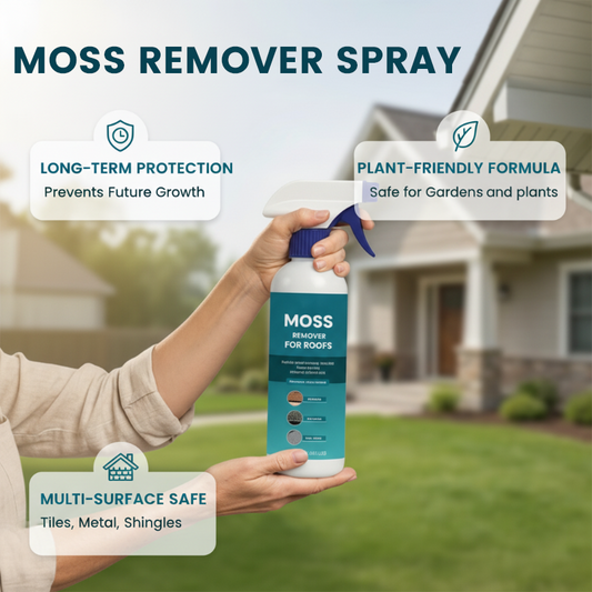 🌧️ 50% DE RÉDUCTION ! 🏠 Nettoyant Anti-Mousse & Algue pour Toiture – 120ml, Pulvérisation Facile, Doux pour Plantes 🌿