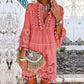 🔥58 % de réduction 👗Robe ample en coton et lin brodée pour femme 🌸