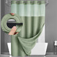 🚿 PROMO LIMITÉE 50% DE RÉDUCTION ! ✨ Rideau de Douche Motif Waffle – Double Imperméabilité, Boutons-Pression, Fenêtre Transparente 🛁