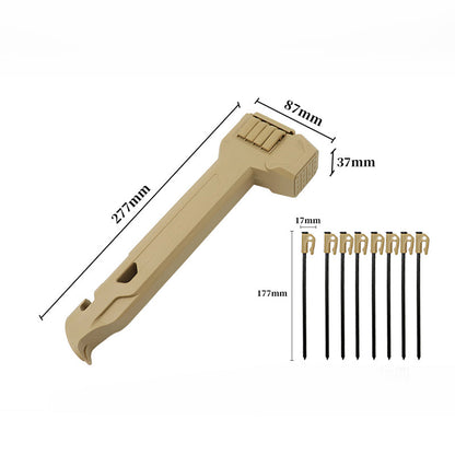 Marteau de camping multifonctionnel avec rangement pour piquets