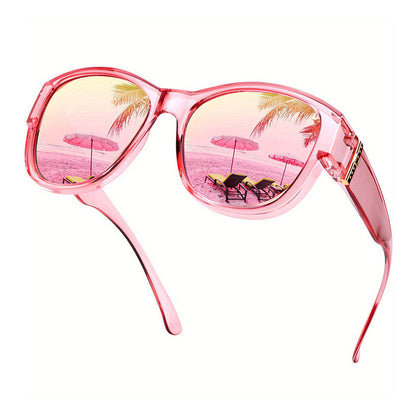 🏖️PROMO -50%🔥Lunettes Soleil Polarisées Sur-Lunettes Femme – 9 Couches Anti-Reflets Eau Route Neige UV400, Grande Monture Glamour Hollywood, Matériaux Haute Qualité Charnières Renforcées · 4 Styles✨