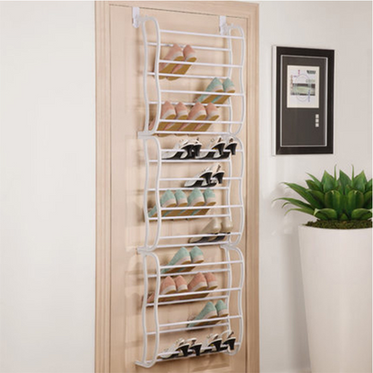 👟🔥 -50% ! Organisateur Chaussures Suspendu Porte – Jusqu'à 36 Paires Métal Robuste Stable, Étagères Inclinées Anti-Glissement Talons Bottes Baskets, Installation Sans Outils Secondes · 3 Coloris · 4-8-12 Étages ✨