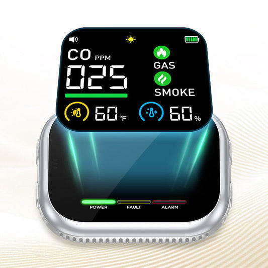 Alarme multigaz portable avec écran LCD et batterie de secours
