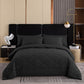 🛏️🧵 Parure de couette matelassée 3 pièces – Microfibre brossée, respirante et adaptée à toute saison