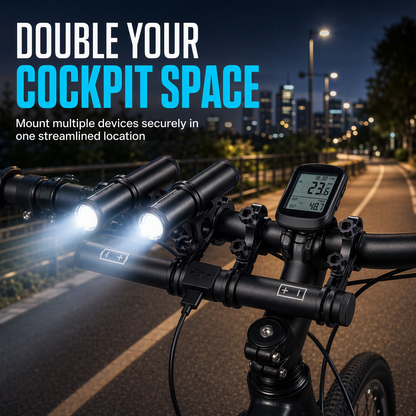 🎁 Nouveauté 2026 – 50 % de réduction 💥 Extension de guidon de vélo avec batterie externe USB – Support double fixation étanche et résistant aux vibrations ⚡
