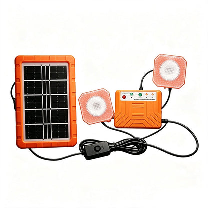 Système d'énergie solaire portable avec 2 lampes LED