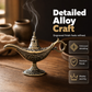 ⏰ PROMO FLASH : 50% DE RÉDUCTION ! Brûle-Encens Vintage Lampe de Génie Aladdin – Design Mystique Rétro, 42 Copeaux de Bois de Santal Inclus & Construction Métal Durable for une Aromathérapie Apaisante et Décorative ✨🪔