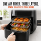Grille à 3 niveaux en acier inoxydable 304 pour friteuse à air, panier de cuisson empilable et support à toasts pour ailes de poulet et pain grillé, accessoire de cuisson pour friteuse à air