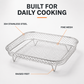 Grille à 3 niveaux en acier inoxydable 304 pour friteuse à air, panier de cuisson empilable et support à toasts pour ailes de poulet et pain grillé, accessoire de cuisson pour friteuse à air
