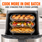 Grille à 3 niveaux en acier inoxydable 304 pour friteuse à air, panier de cuisson empilable et support à toasts pour ailes de poulet et pain grillé, accessoire de cuisson pour friteuse à air