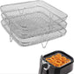 Grille à 3 niveaux en acier inoxydable 304 pour friteuse à air, panier de cuisson empilable et support à toasts pour ailes de poulet et pain grillé, accessoire de cuisson pour friteuse à air