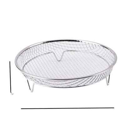 Grille à 3 niveaux en acier inoxydable 304 pour friteuse à air, panier de cuisson empilable et support à toasts pour ailes de poulet et pain grillé, accessoire de cuisson pour friteuse à air
