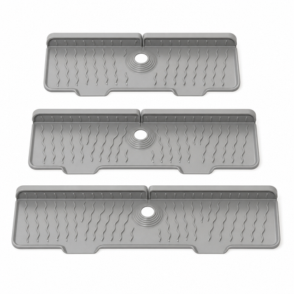 🚿🧽 Tapis Anti-Éclaboussures pour Robinet en Silicone Alimentaire – Canaux Inclinés, Découpable et Épaissi