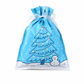 Lot de 10 sacs-cadeaux à bonbons de Noël avec cordon de serrage
