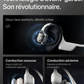 Casque audio haut de gamme – Casque à conduction osseuse à oreilles ouvertes, écouteur de sport résistant à la transpiration pour l'entraînement, son de basse profond et microphone intelligent