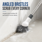 Brosse de nettoyage de salle de bain à manche long extensible pour le nettoyage des toilettes et des joints de carrelage