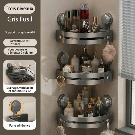 ⏰Étagère de Rangement d'Angle pour Douche🚿Gain de Place et Installation Facile, Parfaite pour Organiser les Articles de Toilette ✨