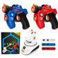 ❄️🎄 Rendez Noël magique ✨🎁Set de pistolets laser infrarouges pour enfants – 2 mini-pistolets et 1 projecteur avec son et lumière