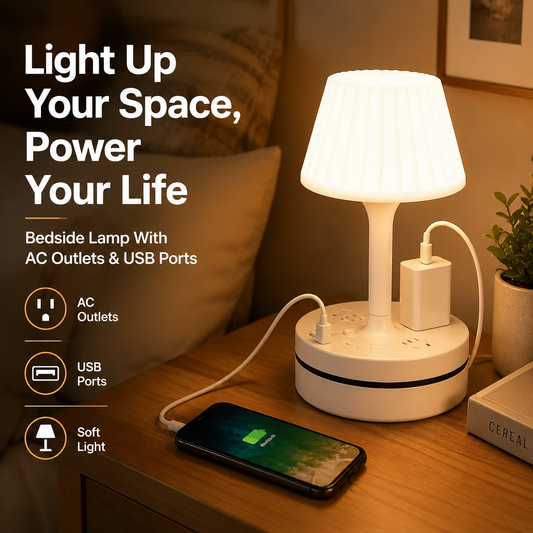 💡 Lampe de chevet + station de charge – Lumière et alimentation en un