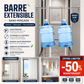🛏️ 50% DE RÉDUCTION! 🚿 Tringle extensible sans trou – Réglable, montage rapide & sans outil – Idéale pour salle de bain, fenêtres et rideaux ✨